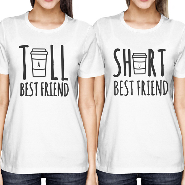 Cute Best Friend Tall and Short Matching TShirt BFF Shirt For Coffee Lovers - 3PFT043 WM WM