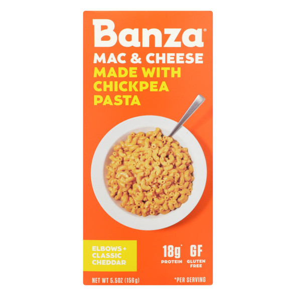 Banza - Chickpea Pasta Mac And Cheese - Classic Cheddar - Case Of 6 - 5.5 Oz.
