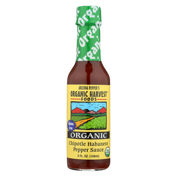 Organic Harvest Pepper Sauce - Chipotle Habanero - Case Of 12 - 5 Oz.