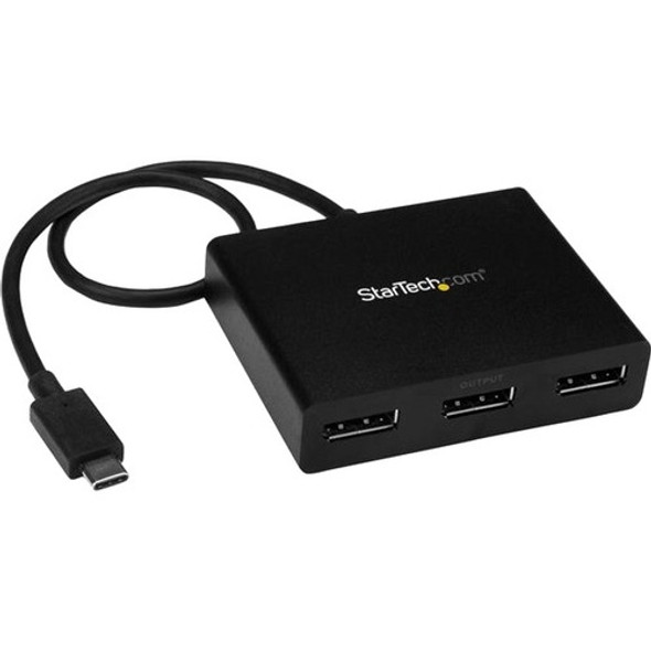 StarTech.com USB C DisplayPort Adapter - 3 port - USB C to DisplayPort MST Hub - USB Type C Monitor Hub