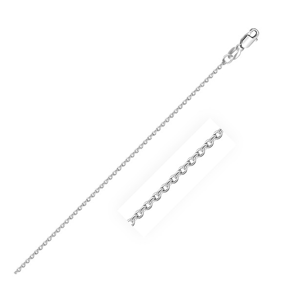 14k White Gold Cable Link Chain 1.1mm - RJ56968-17