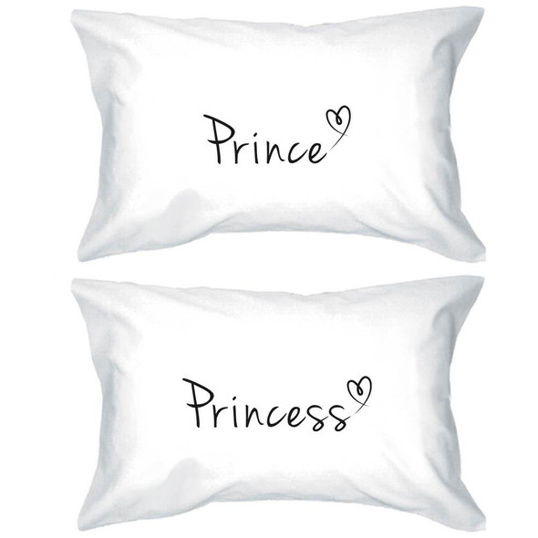 Prince and Princess Pillow Covers 300T Count Matching Couple Pillowcases