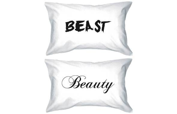 His and Hers Pillowcases- Beauty and the Beast Pillow Covers for Couples
