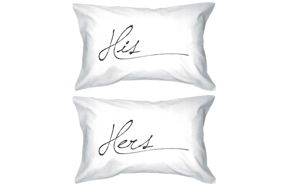 His and Hers Pillowcase - Simple Elegant His and Hers Couple Pillow Covers