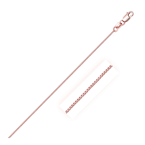 14k Rose Gold Classic Box Chain 0.6mm - RJ98664-18