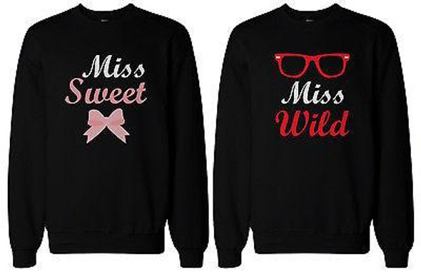 BFF Matching SweatShirts Sweet and Wild Sweaters for Best Friends - 3PFSS001 ML WL