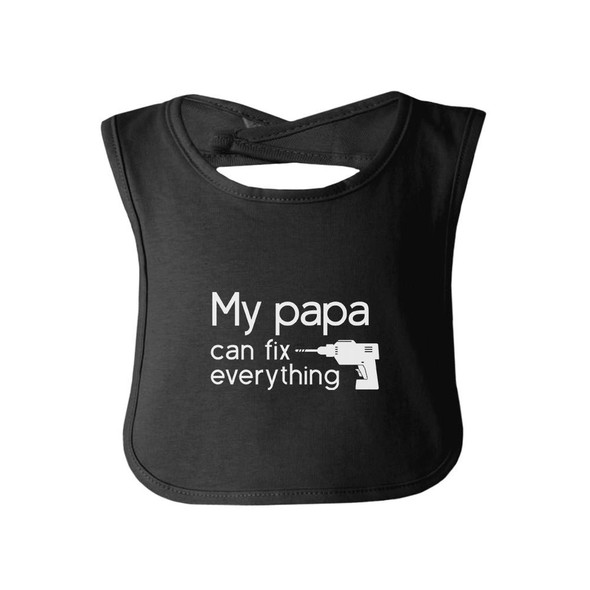 My Papa Fix Black Cute Baby Bib Unique Fathers Day Gifts For Dad