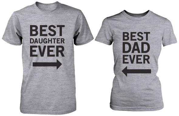 Matching Grey T-Shirts Set For Dad and Daughter - Best Dad / Beast Daughter - 3PECT023 M2XL W2XL