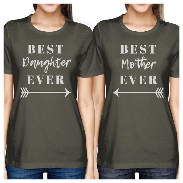 Best Daughter & Mother Ever Dark Grey Womens Matching Graphic Shirt - 3PFT050CG WS WS