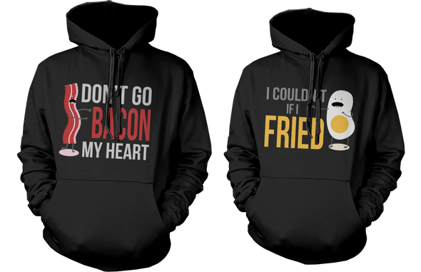 Funny Bacon and Egg Couple Hoodies Funny Matching Outfit for Couples - 3PHD033 MXL WXL