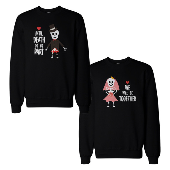 Skeleton Couple Sweatshirts Cute Halloween Matching Sweat Shirts - 3PSS067 MXL WXL