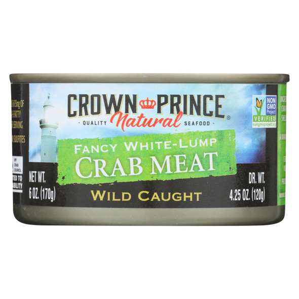 Crown Prince Crab Meat - Fancy White Lump - Case Of 12 - 6 Oz.