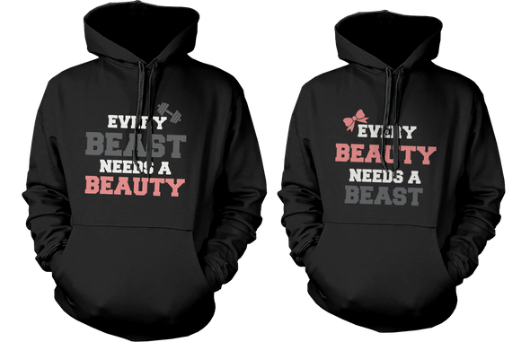 Beauty and Beast Need Each Other Couple Hoodies Cute Matching Outfit - 3PHD030 MM WM