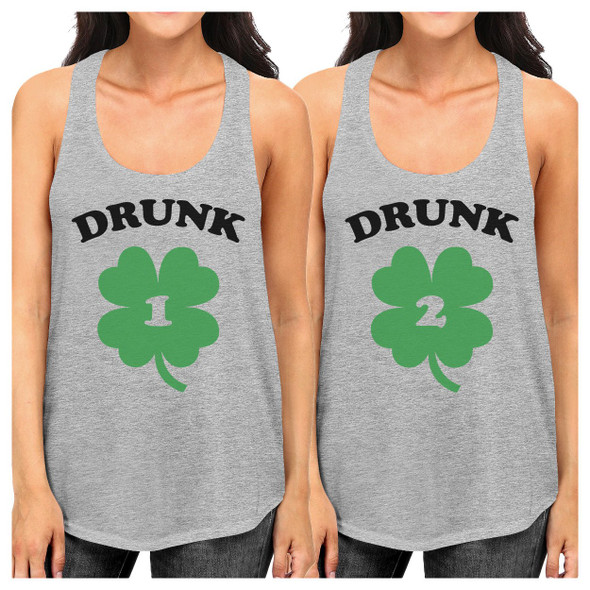Drunk1 Drunk2 Best Friend Matching Tanks Gifts For St Patricks Day - 3PFTT025HG WS WS