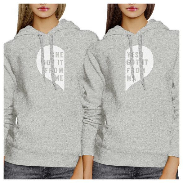 She Got It From Me Grey Cute Matching Hoodies Gift Ideas For Moms - 3PFHD018HG MS WS