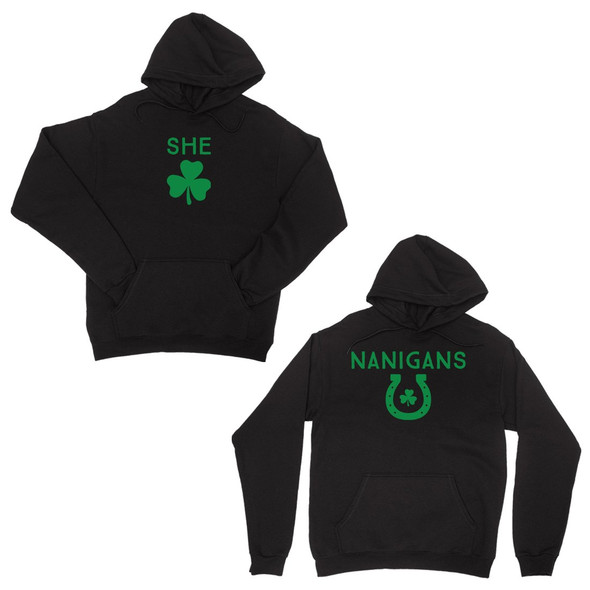 Shenanigans Matching Pullover Hoodies Black Funny Irish Friend Gift - 3PFHD048BK MXS WXS