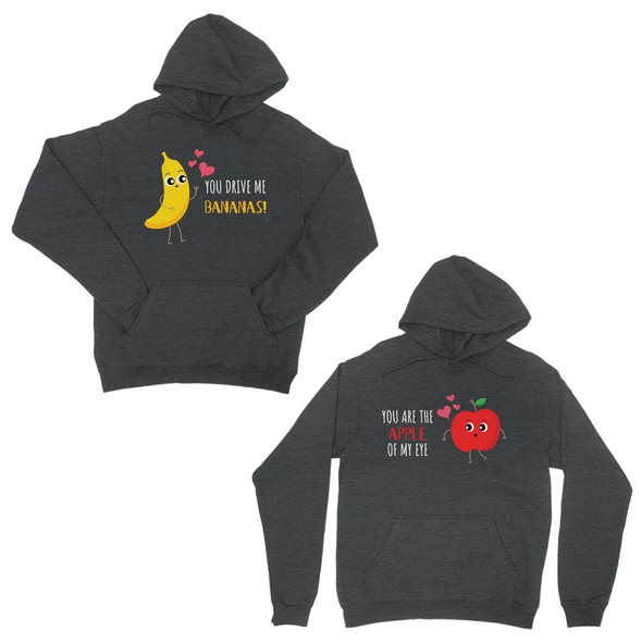 Drive Me Bananas Cool Grey Matching Hoodies Pullover Couples Gift - 3PHD104CG M2XL W2XL