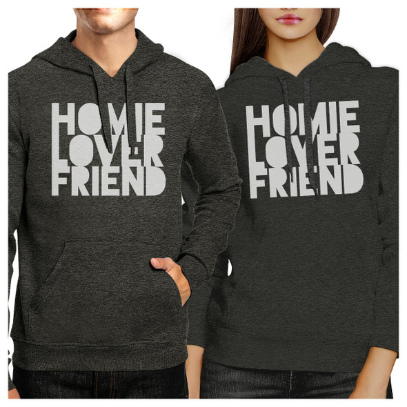 Homie Lover Friend Matching Couple Dark Grey Hoodie - 3PHD067CG M2XL W2XL