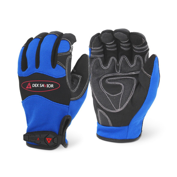 MG401- DEX SAVIOR (TOUCH) Premium Synthetic Reinforced Blue Mechanic Glove