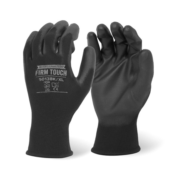 FIRM TOUCH Black Polyurethane Coated - Black Shell 5013BK