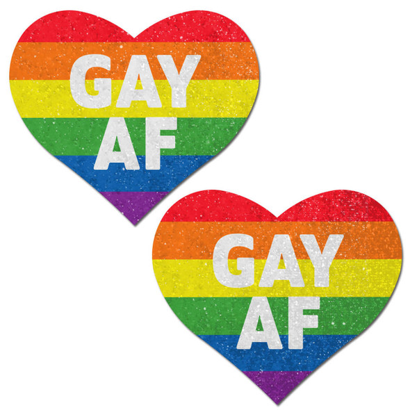 Pastease Glitter Rainbow Gay Af Hearts - EOP8284-HRTGAFRBW