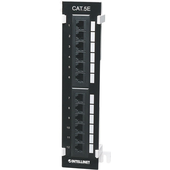 Intellinet Network Solutions 12-Port Rackmount Cat5e UTP 110/Krone Patch Panel, Wall-mount