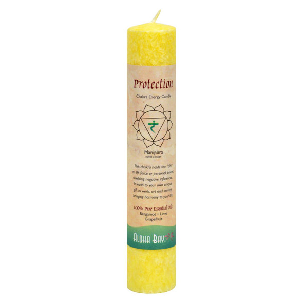 Aloha Bay - Chakra Pillar Candle Protection Yellow - 1 Candle