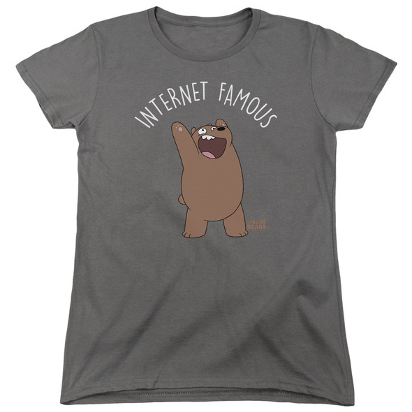 We Bare Bears/internet Famous-s/s Womens Tee-charcoal