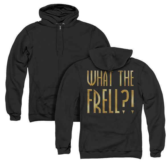 Farscape/what The Frell (back Print) - Adult Zipper Hoodie - Black
