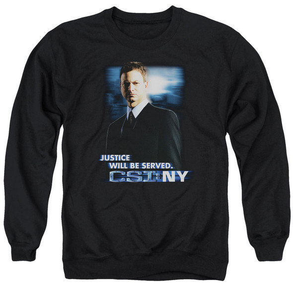 Csi:ny/justice Served - Adult Crewneck Sweatshirt - Black