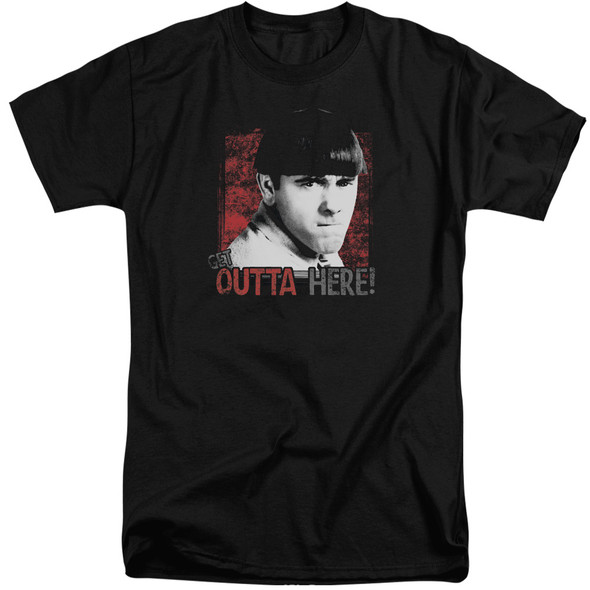 Three Stooges/get Outta Here-s/s Adult Tall-black