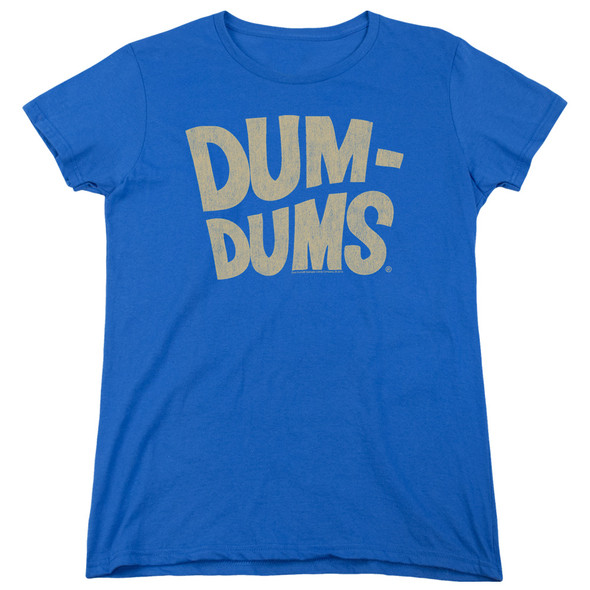 Dum Dums/distressed Logo-s/s Womens Tee-royal Blue