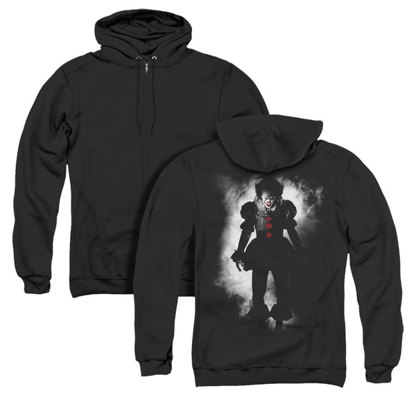 It/floater (back Print)-adult Zipper Hoodie-black