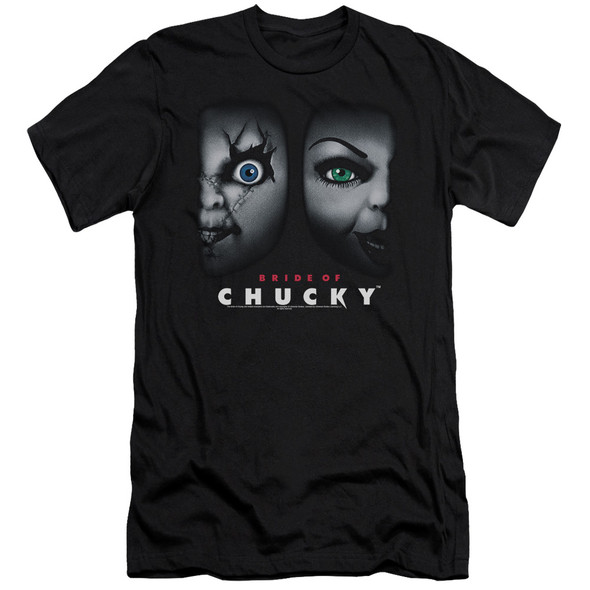Bride Of Chucky/happy Couple - S/s Adult 30/1 - Black - Md - Black