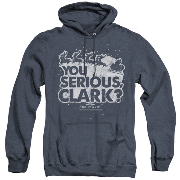 Christmas Vacation/you Serious Clark-adult Heather Hoodie-navy