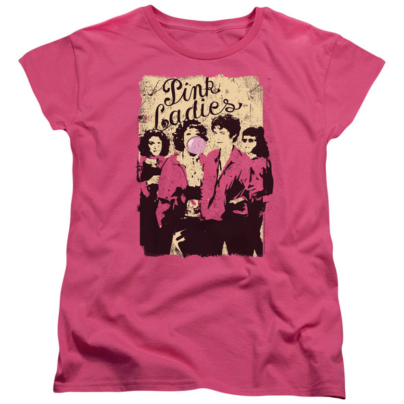 Grease/pink Ladies-s/s Womens Tee-hot Pink