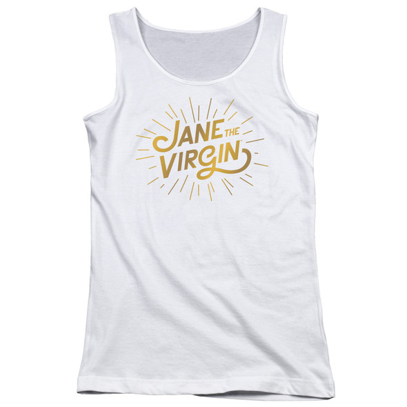 Jane The Virgin/golden Logo - Juniors Tank Top - White