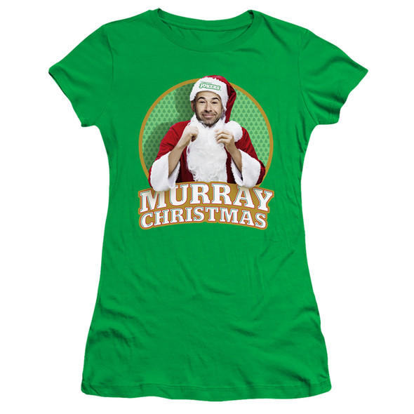 Impractical Jokers/murray Christmas-s/s Junior Sheer-kelly Green