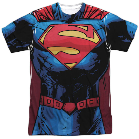 Superman/new 52 Superman-s/s Adult Poly Crew-white
