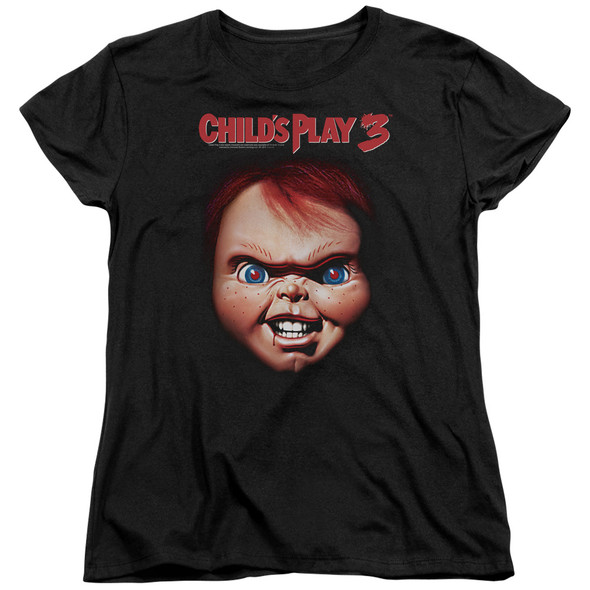 Childs Play 3/chucky - S/s Womens Tee - Black - Sm - Black