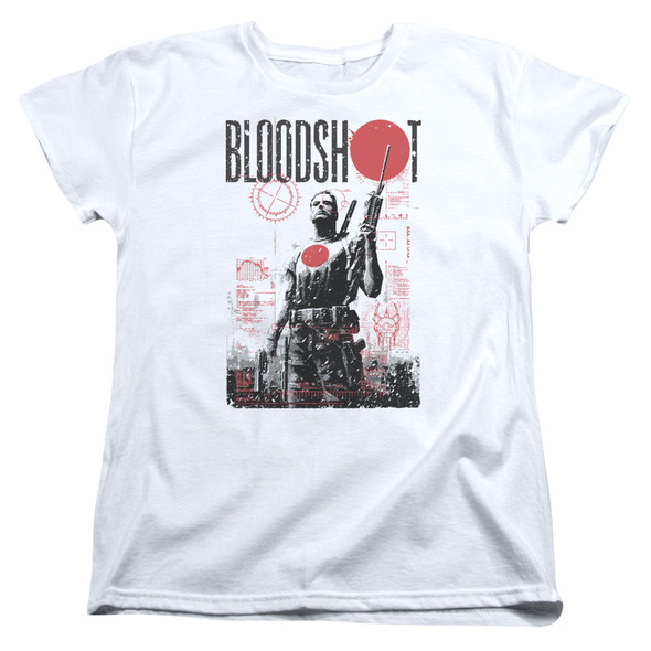 Bloodshot/death By Tech-s/s Womens Tee-white
