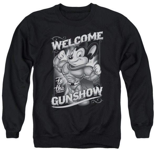 Mighty Mouse/mighty Gunshow - Adult Crewneck Sweatshirt - Black