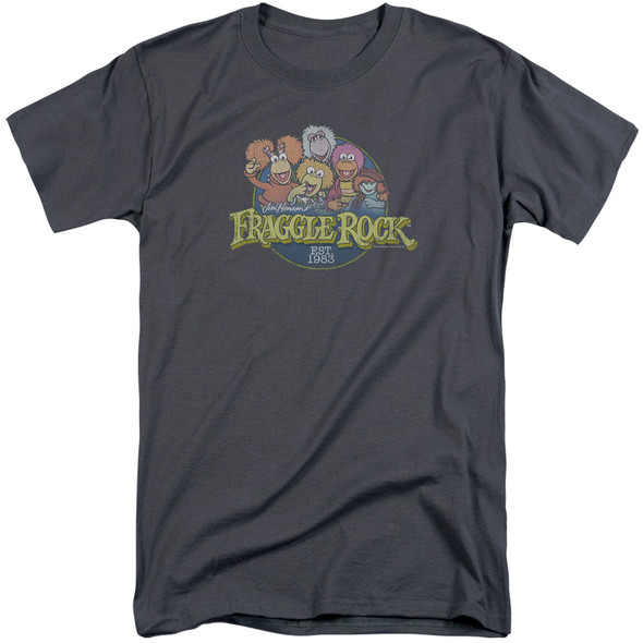 Fraggle Rock/circle Logo-s/s Adult Tall-charcoal