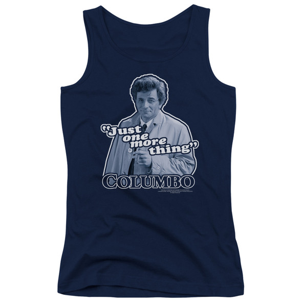 Columbo/just One More Thing - Juniors Tank Top - Navy