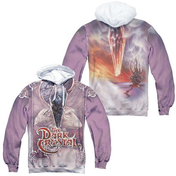 Dark Crystal/the Crystal (front/back Print)-adult Poly Pullover Hoodie-white