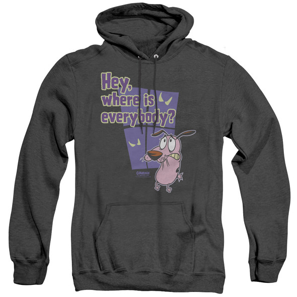 Courage/where Is Everybody - Adult Heather Hoodie - Black