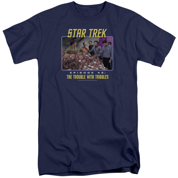St:original/the Trouble With Tribbles-s/s Adult Tall-navy