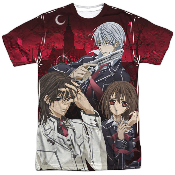 Vampire Knight/academy Trio-s/s Adult Poly Crew-white