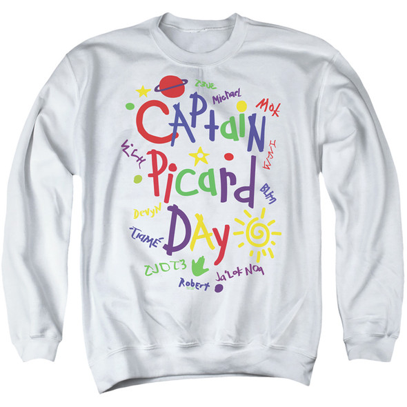 Star Trek Picard/picard Day-adult Crewneck Sweatshirt-white