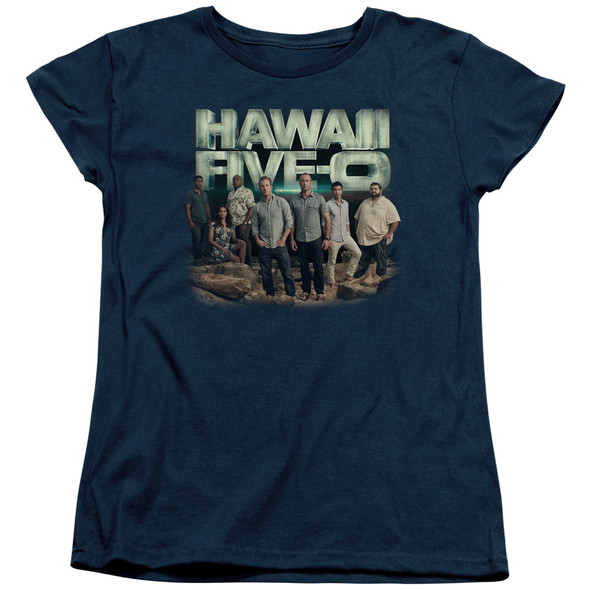 Hawaii 5 0/cast-s/s Women's Tee-navy